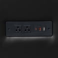 thumbnail image 6 of Flash Furniture Black LeatherSoft Reception Loveseat with Right Side Charging Bank, Includes 2 Outlets, 2USB Ports, 1 USB-C Port, Solid Wood Legs, 6 of 12