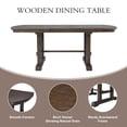 thumbnail image 4 of Harper & Bright Designs Farmhouse Extendable Dining Table Set for 6, Rectangle Dining Table with Removable Leaf, 7 Pieces Wood Expanding Kitchen Table Set with 6 Upholstered Chairs, Beige+Brown, 4 of 15
