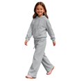 thumbnail image 6 of GiLiling Girls Pullover Hoodie with Kangaroo Pocket and Wide Leg Pants Set, Kids 2 Piece Fall Winter Sweatsuit Outfits (Grey, 3-4 Years), 6 of 8