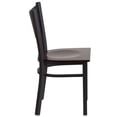 thumbnail image 2 of HERCULES Series Black Coffee Back Metal Restaurant Chair - Walnut Wood Seat, 2 of 6