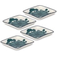 thumbnail image 1 of Green Petal Square Plate 12cm, Set of 4, 1 of 3