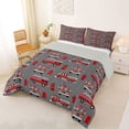 thumbnail image 2 of Erosebridal Cartoon Fire Engine Queen Comforter Set, Truck Theme Bedding Comforter Set for Boys, Red Gray, Gray Reversible, 1 Comforter and 2 Pillowcases, 2 of 6