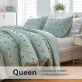 thumbnail image 6 of LUCKYBULL Sage Green Tufted Comforter Set 3 Pieces Queen Size Bedding Set (1 Jacquard Lightweight Comforter and 2 Pillowcases), Chenille Dots Soft Down Alternative Comforter Set for All Season, 6 of 7