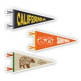 thumbnail image 1 of California Pennants Set Surf Bear Wave - 2" Each Vinyl Stickers - For Car Laptop Water Bottle Phone - Waterproof Decals, 1 of 1