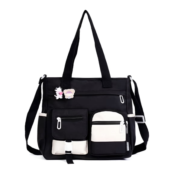 ELORIAH Nylon Messenger Bag for School Cute Shoulder Tote Bag with Multiple Pockets Large Capacity Messenger Bag for Teens Waterproof School Satchel