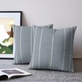 thumbnail image 2 of 20x20 Pillow Covers Set of 2, Blue Striped Throw Pillow Covers Decorative Couch Cushion Case, Farmhouse Linen Texture Line Stripes Microfiber Square Pillowcases for Bedroom Car Living Room, 2 of 9