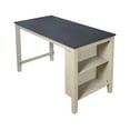 thumbnail image 5 of Home Design Africa Counter Height Table, Taupe/Antique Gray, Rectangular Wood Top, 3 Storage Shelves, Sturdy Legs, Modern Style, Space-Saving, Durable Construction, 5 of 6