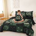 thumbnail image 4 of jejeloiu Golf Wreath Monogram X 7-Piece Twin Bedding Sets For Kids,Classic Checkered Letter Design Bedding Comforter Set For Boys,Black Reversible, 4 of 7