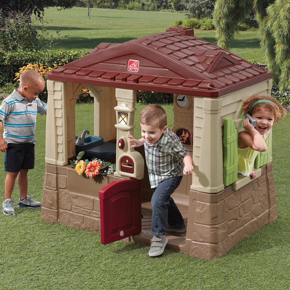 Step2 Neat & Tidy Cottage II Brown Playhouse Plastic Kids Outdoor Toy - image 3 of 9