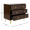 thumbnail image 6 of SAFAVIEH Katia Contemporary Retro Three Drawer Chest, Brown (31.9 in. W x 16 in. D x 29 in. H), 6 of 14