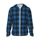 thumbnail image 1 of Fotbe Blue Black Plaid Chaqueta con Protección Solar UPF 50+ para Hombre y Mujer, Camisa con Capucha y Bolsillos-XX-Large, 1 of 7