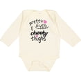 thumbnail image 3 of Inktastic Pretty Eyes and Chunky Thighs Pink Hearts Boys or Girls Long Sleeve Baby Bodysuit, 3 of 5