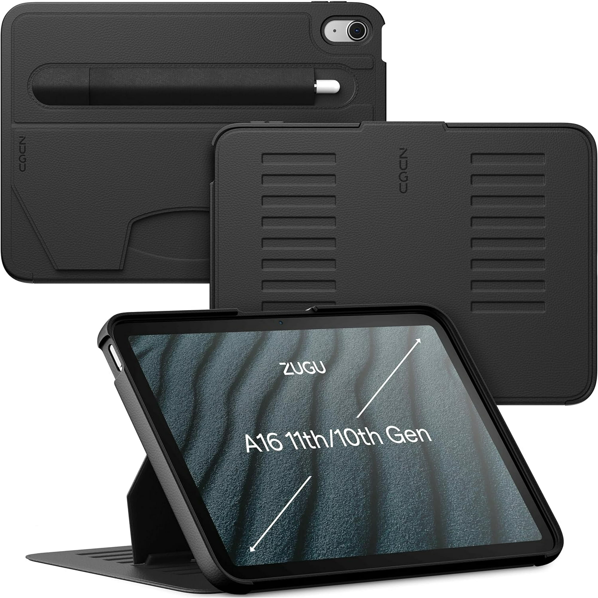 for iPad A16 11th Generation 11 Inch (2025), 10th Gen 10.9 (2022) Magnetic Stand & Sleep/Wake Cover, Model #s A3354, A3355, A3356, A2696, A2757, A2777, Stealth Black