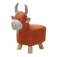 thumbnail image 3 of Reposapiés de animales, reposapiés otomano, zapatos de madera con dibujos animados, cambiador, decoración de habitación vaca roja, 3 of 9