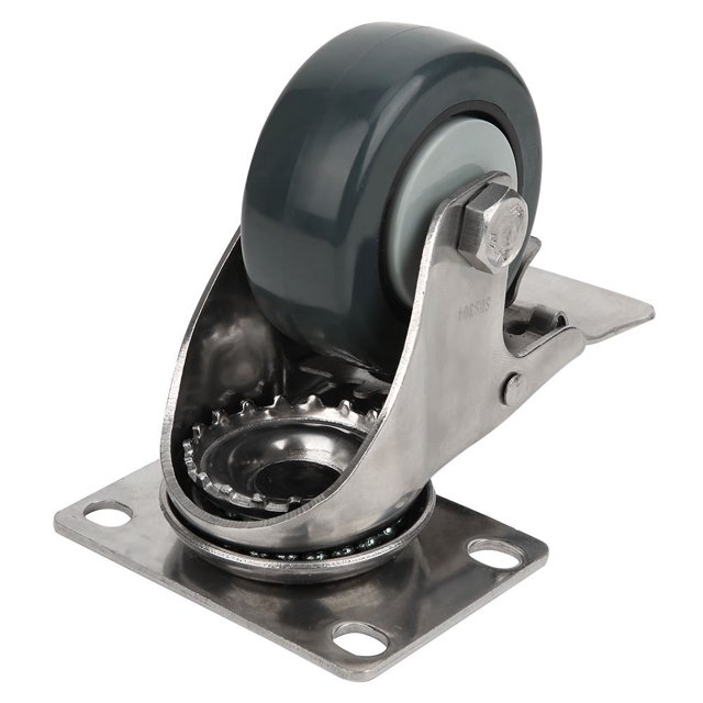 Freno Rueda Universal Rueda Giratoria Rueda De Carro Rueda De Freno De 3 Pulgadas Rueda De Freno De Polipropileno De 3 Pulgadas Soporte De Acero Inoxidable 304 Carros Silenciosos ANGGREK BA1011