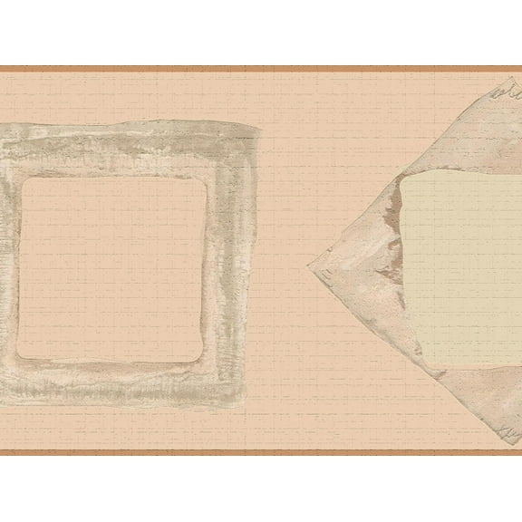 Dundee Deco's Peel and Stick Wallpaper Border - Abstract Beige Cream Shapes Wall Border Retro Design, 15 ft x 7 in, Self Adhesive
