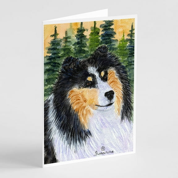 Sheltie Greeting Cards and Envelopes Pack of 8