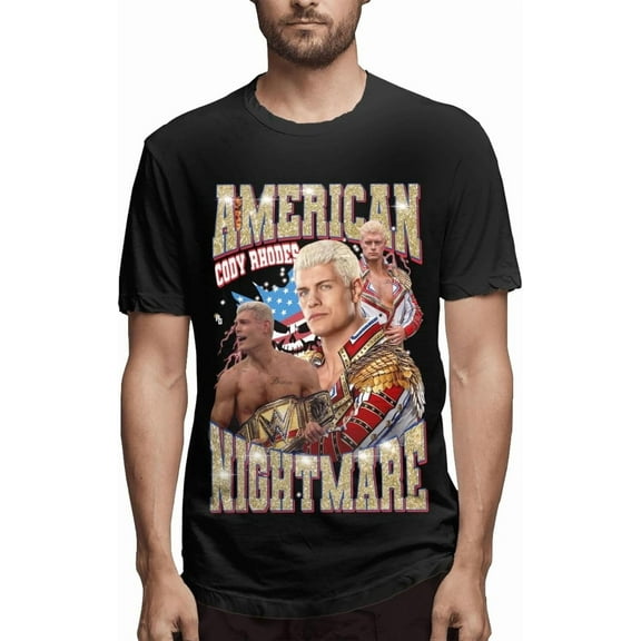 Cody and Rhodes Youth Mens Short Sleeve T Shirts Vintage T Shirts Cotton Round Neck T-Shirt Tops Clothing for Men T-Shirts