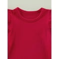 thumbnail image 5 of Gureui Newborn Infant Toddler Baby Girl Fly Sleeve T-shirt,Casual Solid Color Round Neck Summer Top, 5 of 8