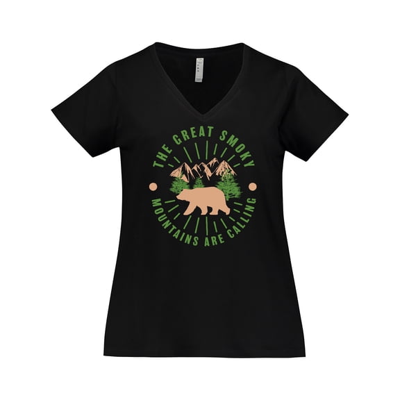 Inktastic The Great Smoky Mountains Are Calling Women's Plus Size V-Neck T-Shirt
