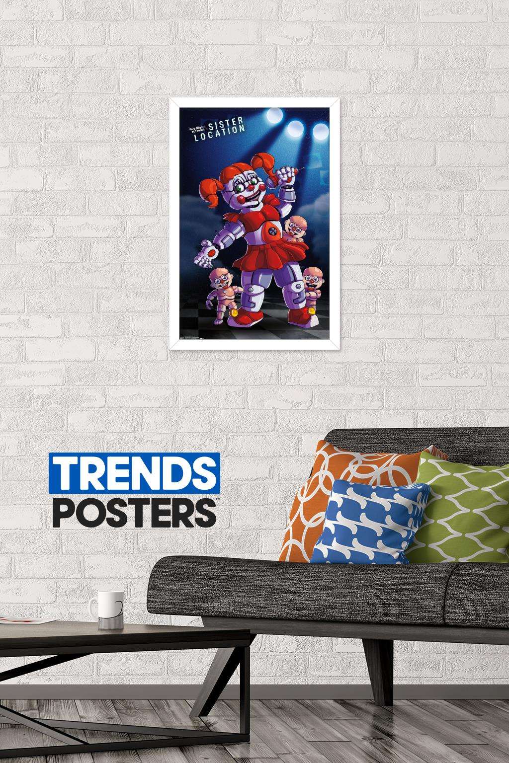 Five Nights at Freddy's: Sister Location - Baby Wall Poster, 14.725" x 22.375", Framed