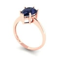 thumbnail image 2 of Solitaire Engagement Ring for Women - 2ct Simulated Blue Sapphire in 18K Rose Gold Promise Ring, 2 of 6
