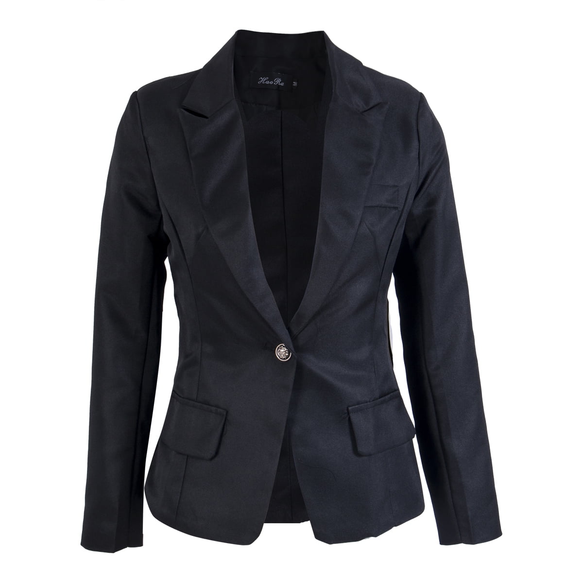 Dondup Synthetic Slim Fit Plain Buttoned Blazer in Black sport coats and suit jackets Womens Clothing Jackets Blazers 