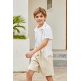 thumbnail image 5 of Arshiner Boys Linen Shorts with Elastic Waist Breathable Summer Beach Shorts for Kids, 5 of 6