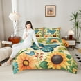 thumbnail image 4 of Castle Fairy Chic Flowers Bedding Comforter Set 2pcs for Boys Girls,Floral Sunflower Butterfly Twin Comforter Sets Microfiber,Vintage Aesthetic Breathable Bedding Set,Lightweight Room Decor, 4 of 8