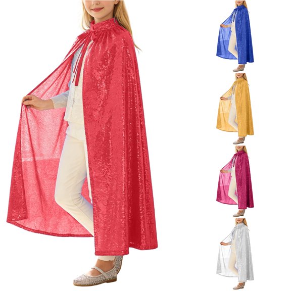 AWZXDE Girls Glitter Lace Cape Shawl Wrap Party Dress Up Fairy Tale For Kids Soft Wrap Shawl Ladies RD1,60