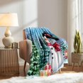 thumbnail image 3 of Pink Flamingo Throw Blanket, Christmas Blanket, Hibiscus Green Palm Leaf Tropical Xmas Gifts Holiday Blanket, White Blanket, Soft Flannel Blanket for Couch, Sofa, 30"x40"(Baby Size), 3 of 5