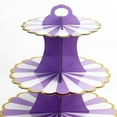 thumbnail image 3 of Soporte de 3 niveles para cupcakes, pasteles, repostería y alimentos, ideal para baby shower. Púrpura, 3 of 4