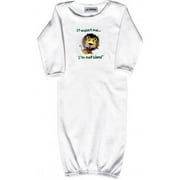 Lil Cub Hub 1WLSOGL-03 White Long Sleeve Gown - Lion, 0-3 months