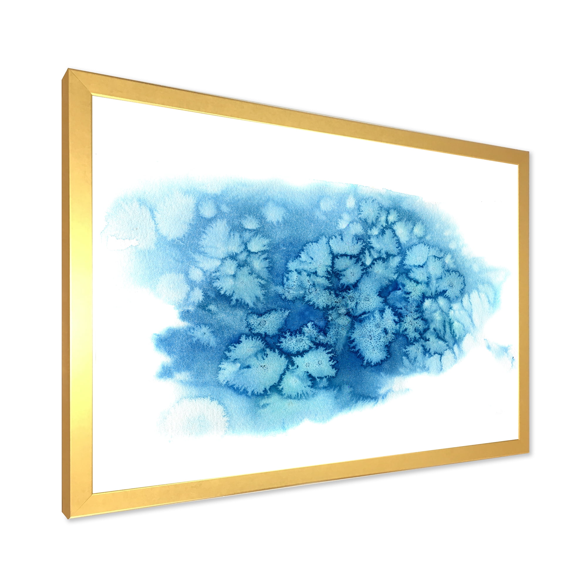 Designart 'Abstract Blue Turquoise Cloud' Modern Framed Art Print