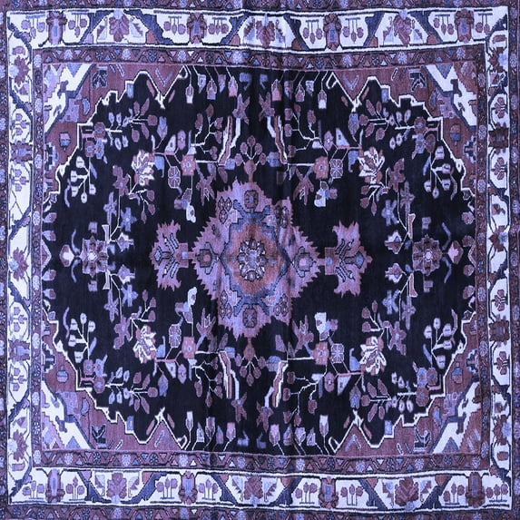 Ahgly Company Indoor Square Persian Blue Traditional Area Rugs, 7' Square