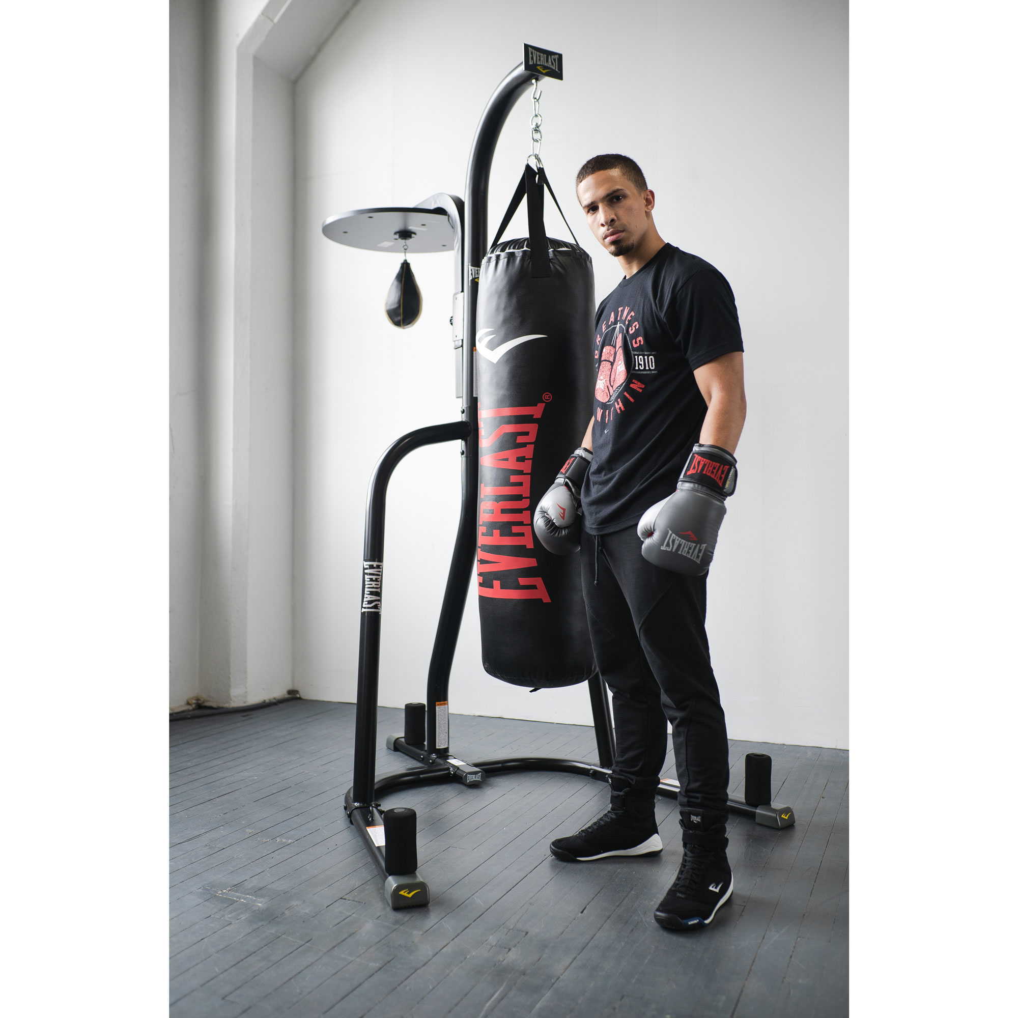 Everlast 2 Station Dual Heavy Duty Powder Coated Steel Heavy and Speed Bag Stand - image 3 of 4