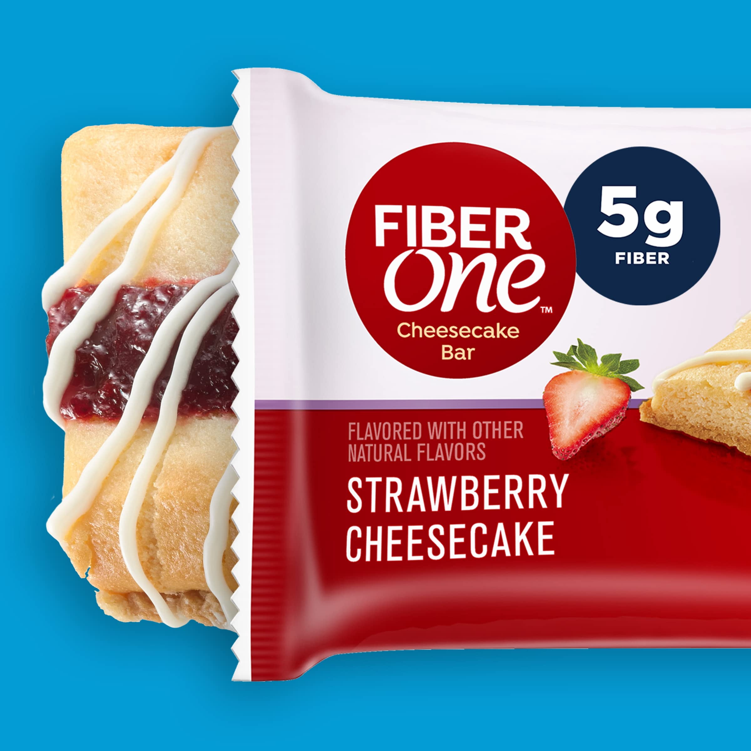 Fiber One Cheesecake Bars, Strawberry Cheesecake, Snack Bars, 6.75 oz, 5 ct