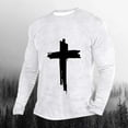 thumbnail image 2 of LbsKUS Mens Long Sleeve T Shirts Cross Print Shirts Loose Fit Crew Neck Tee Shirt Fashion Athletic T-Shirts Sportswear,White,5X-Large, 2 of 3