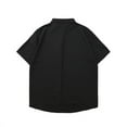 thumbnail image 2 of Tee Shirts Mens Short Sleeve Crew Neck Henley T-Shirt Loose Fit Black Tee Shirt with Button Men Casual Shirt, 2 of 3