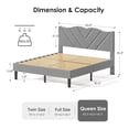 thumbnail image 4 of Segmart Queen Bed Frame with Adjustable Upholstered Button Headboard and Wooden Slats, Velvet Button Tufted Platform Bed Frame, Box Spring Needed, Easy Assembly, 500lbs, Grey, 4 of 9