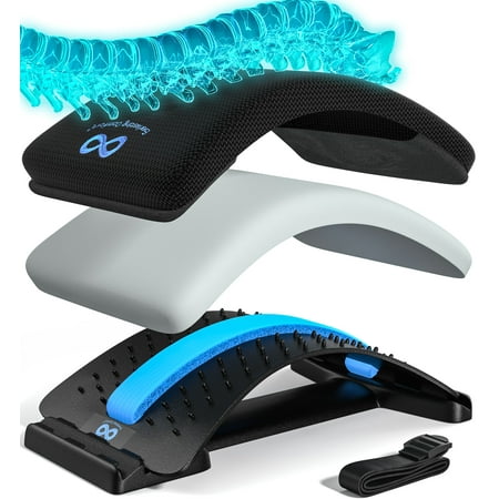 Everlasting Comfort Back Stretcher for Lower Back Pain Relief, Ergonomic Backrest (Black)