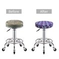 thumbnail image 3 of Kdxio Skull Flower Print Stool Covers Round,Stretch Round Bar Stool Covers Washable Bar Stool Cushion Slipcover for 12-15 Inch Chair, 3 of 5