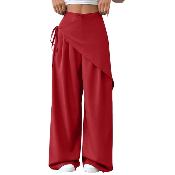 Women's high-waisted loose-fitting business casual work pants, long straight-leg suit pants, formal trousers