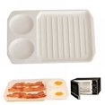 thumbnail image 2 of ACDANC Microwave Bacon and Egg Cooker Bacon Baking Tray Baking Utensils Microwave Oven Baking Dish,11x8in, 2 of 7