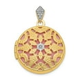 thumbnail image 1 of FB Jewels 14K Yellow Gold 20mm Round w/Diamond Vintage Locket, 1 of 4