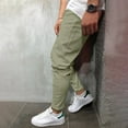 thumbnail image 4 of CHUMUD Mens Cotton Linen Joggers Pants Elastic Waist Stretch Drawstring Tapered Leg Pants Athletic Hiking Pants Business Work Pants Slim Fit, 4 of 6