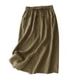 thumbnail image 2 of Roncen Women's Cotton Linen A-Line Midi Skirt - Elegant and Versatile, Perfect for Casual and Formal Occasions, 2 of 3