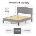 thumbnail image 6 of Noble House Full Size Platform Bed Frame with Upholstered Headboard, Wood Slat Support, Modern Noise-Free Design, Grey, 6 of 9