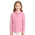 thumbnail image 6 of Unisex Kids Long Sleeve Mesh Polo Shirts Quick Dry Moisture Wicking Breathable Lightweight School Uniform Sports Wear Tops Wine 130, 6 of 7
