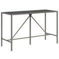 thumbnail image 2 of vidaXL 7 Piece Garden Bar Set with Cushions Grey Poly Rattan, 2 of 4